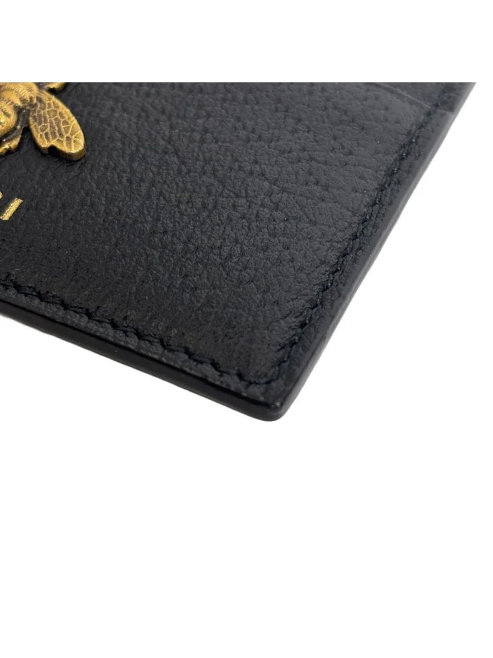 Gucci Card Case Animalier Bee Leather Black Bee - Picture 5 of 10